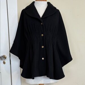 Hilary Radley Black Buttoned Cape